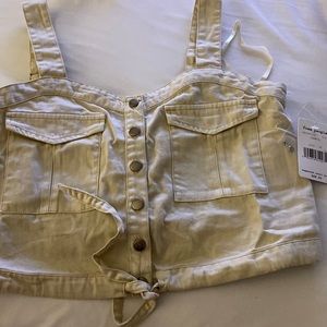 Free people Palm Desert solid top in ivory